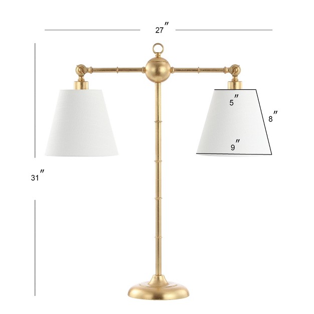 Metal Ruth Library Table Lamp includes Led Light Bulb Gold Jonathan Y