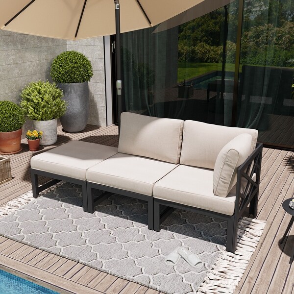 Pellebant Outdoor Patio Sofa Daybed Sectional Seating with Cushions