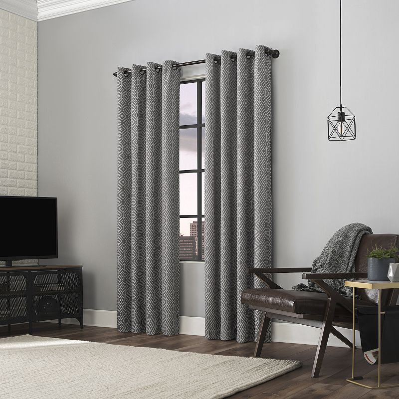 Scott Living Gresham Geometric 100% Blackout Grommet 1-panel Window Curtain