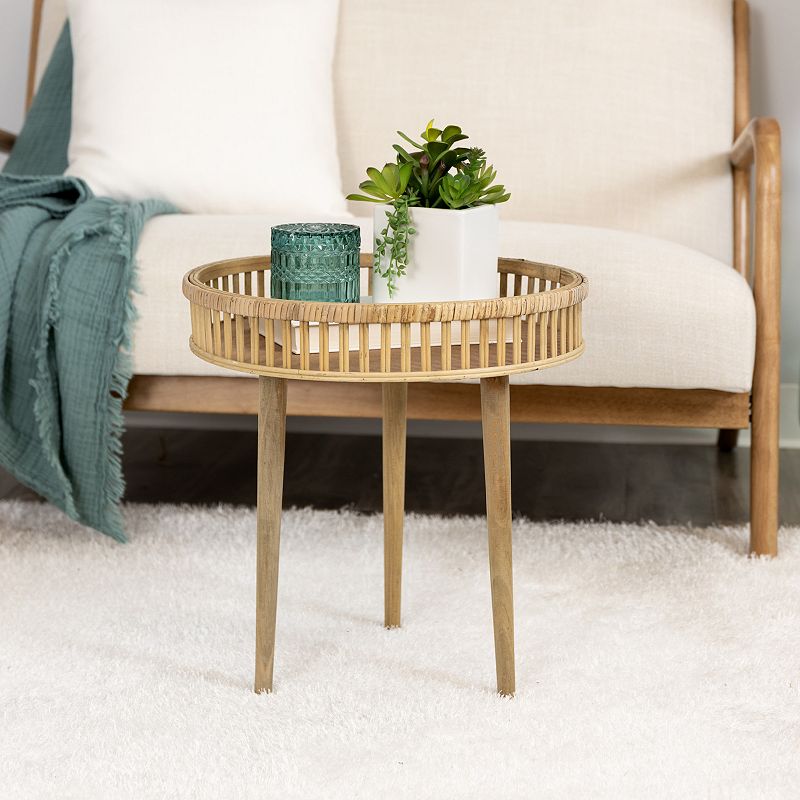 Stratton Home Decor Rattan Side Table