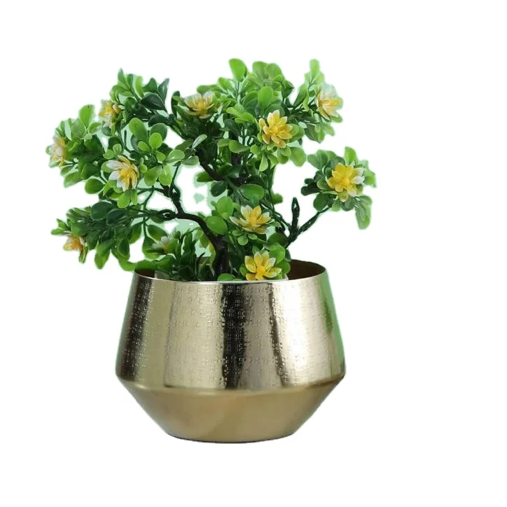 Shiny Polished Customized Shape Metal Planter Home Indoor Outdoor Garden Usage Customized Size Metal Planter