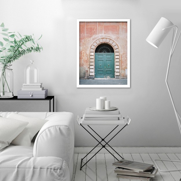 Americanflat Vintage Wall Art Room Decor Turquoise Green Door In Trastevere Rome By Raisa Zwart