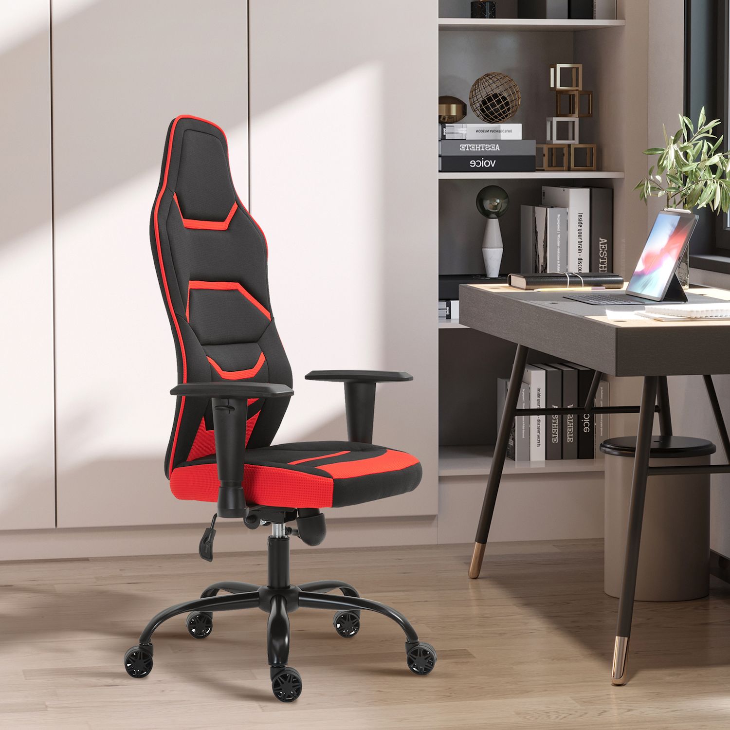 Vinsetto High Back Racing Style Gaming Office Chair Home Computer Task Chair with Armrest Seat on Wheels Tilt  Red