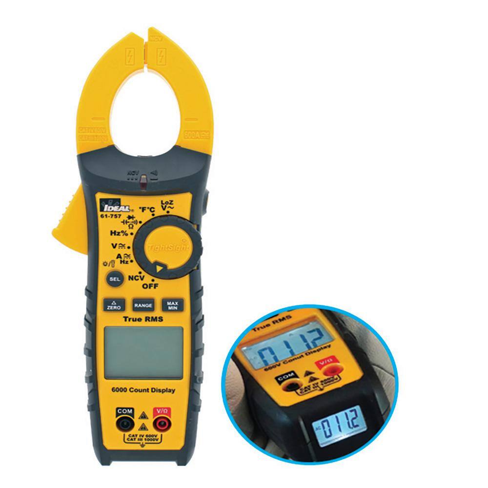 IDEAL TightSight 600 Amp ACDC TRMS Clamp Meter 61-757