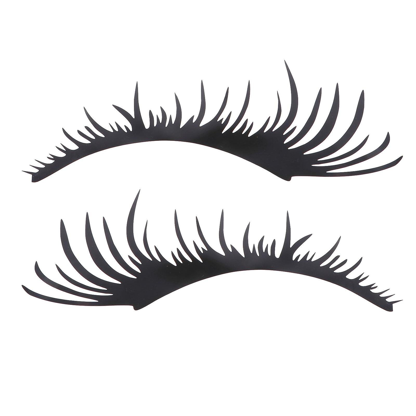 2 Pairs Eyelashes Eyebrow Car Headlight Stickers Body Sticker Decals Car Door Blocked Scratches Vinyl Graphic Car Decoration Sticker (black)