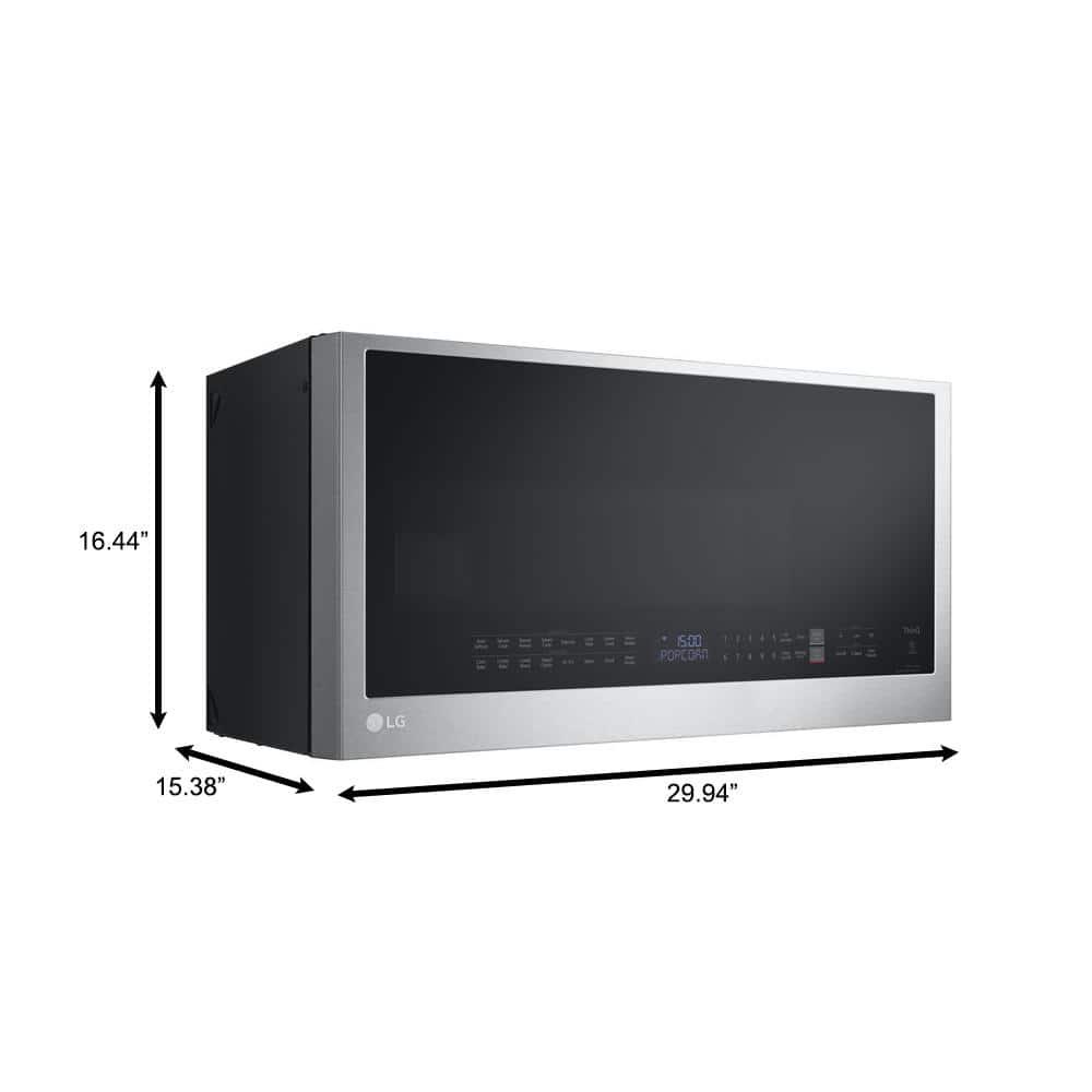 LG Smart 17 cu ft Over the Range Convection Microwave Oven with Air Fry in PrintProof Stainless Steel