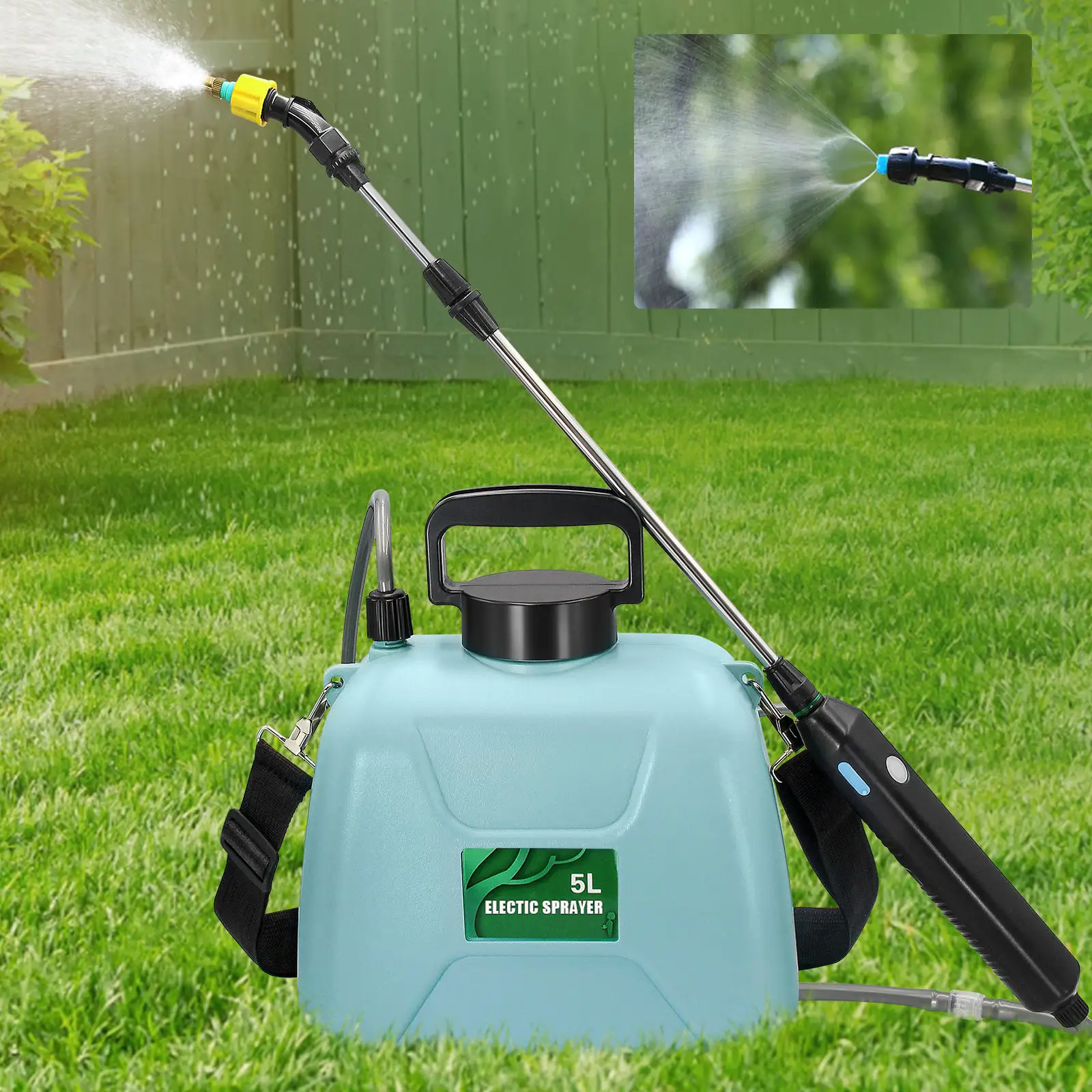 2023 Stock Portable Sprayer Gun Battery Agricultural Electric Sprayer 5l Water Bottle Garden Tool Plastic Hand Sprayer