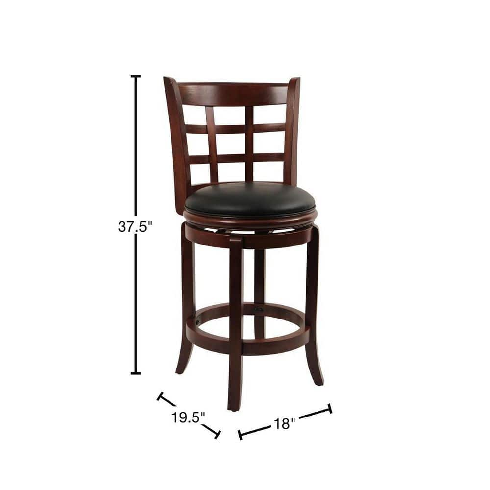 Boraam Kyoto 24 in. Cherry Swivel Cushioned Bar Stool 41224