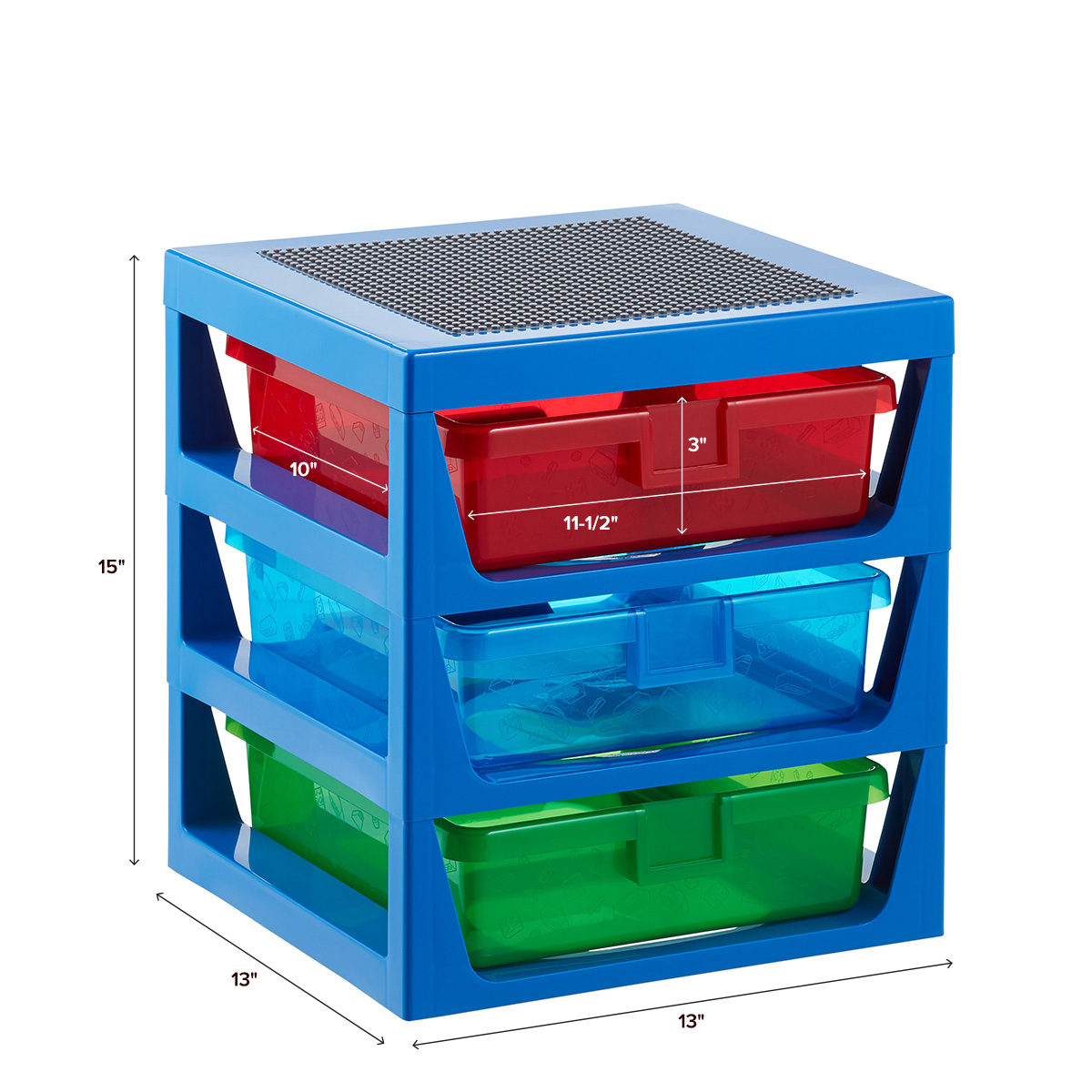 LEGO 3Tier Drawer Organizer with Baseplate