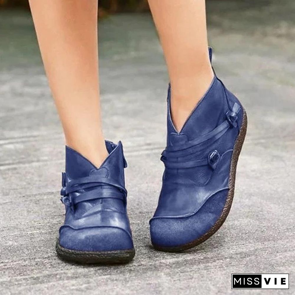 Flat Heel Casual Women Boots