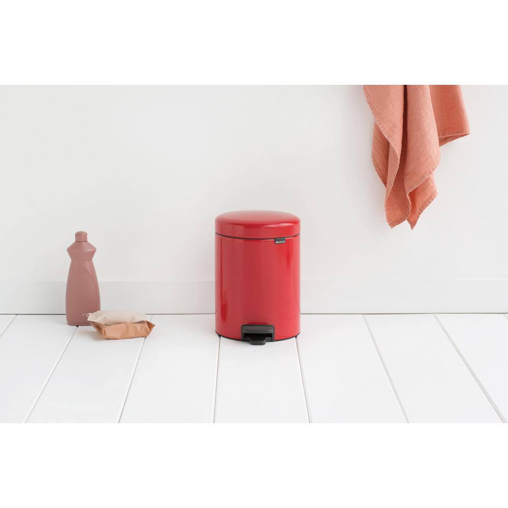 Brabantia NewIcon 1.3 Gal. Passion Red Steel Step-On Trash Can 112089