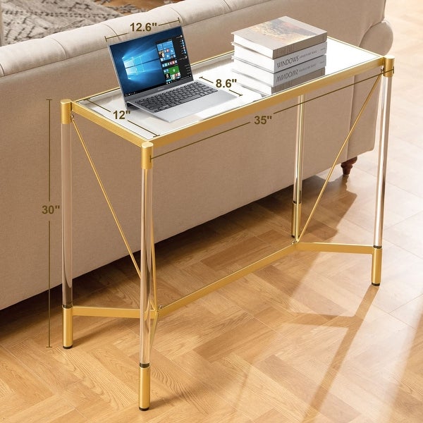 Modern Acrylic Gold Console Table - SICOTAS Small Entryway Table