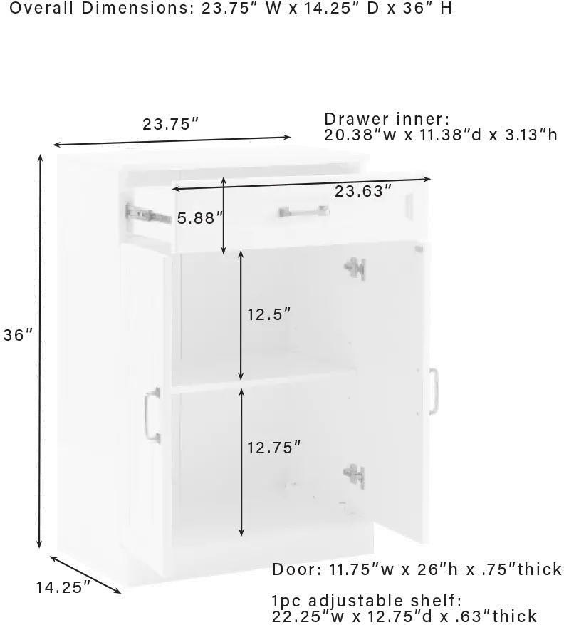 Stanton White Storage Cabinet