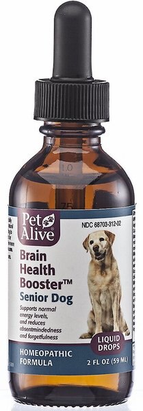 PetAlive Brain Health Booster Senior Dog Supplement， 2-oz bottle