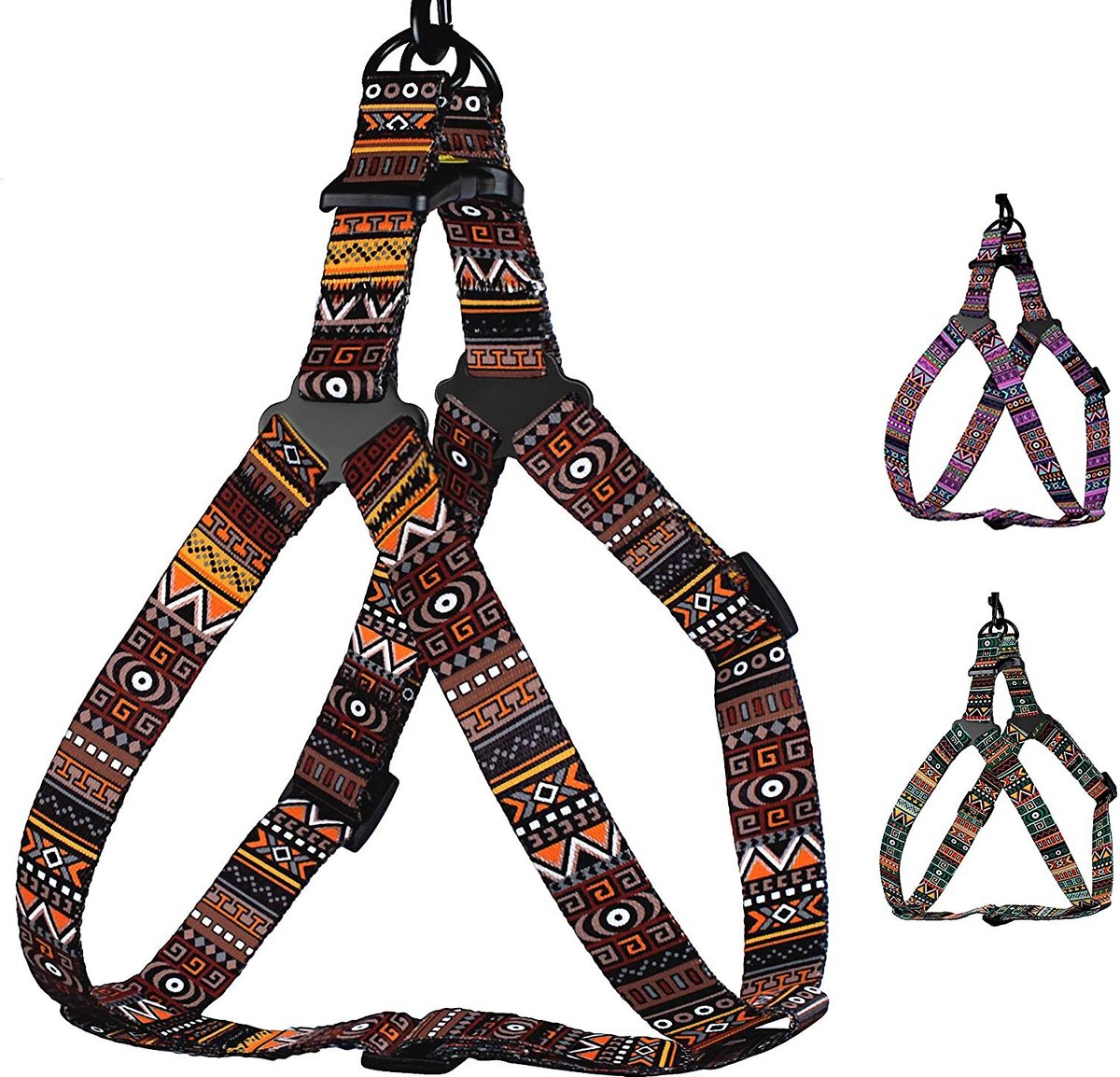 CollarDirect Tribal Pattern Aztec Design Adjustable Nylon Step-in Dog Harness