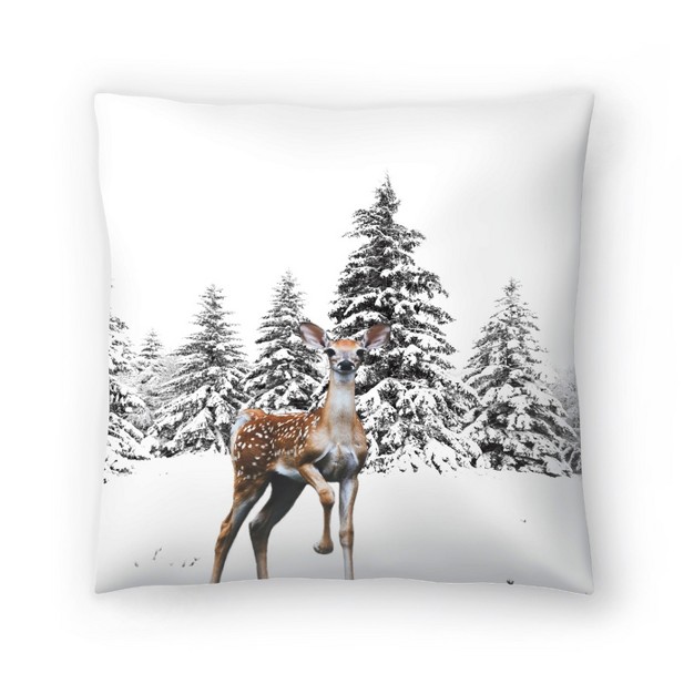 Baby Gazelle In Snow By Tanya Shumkina Throw Pillow Americanflat Animal Botanical