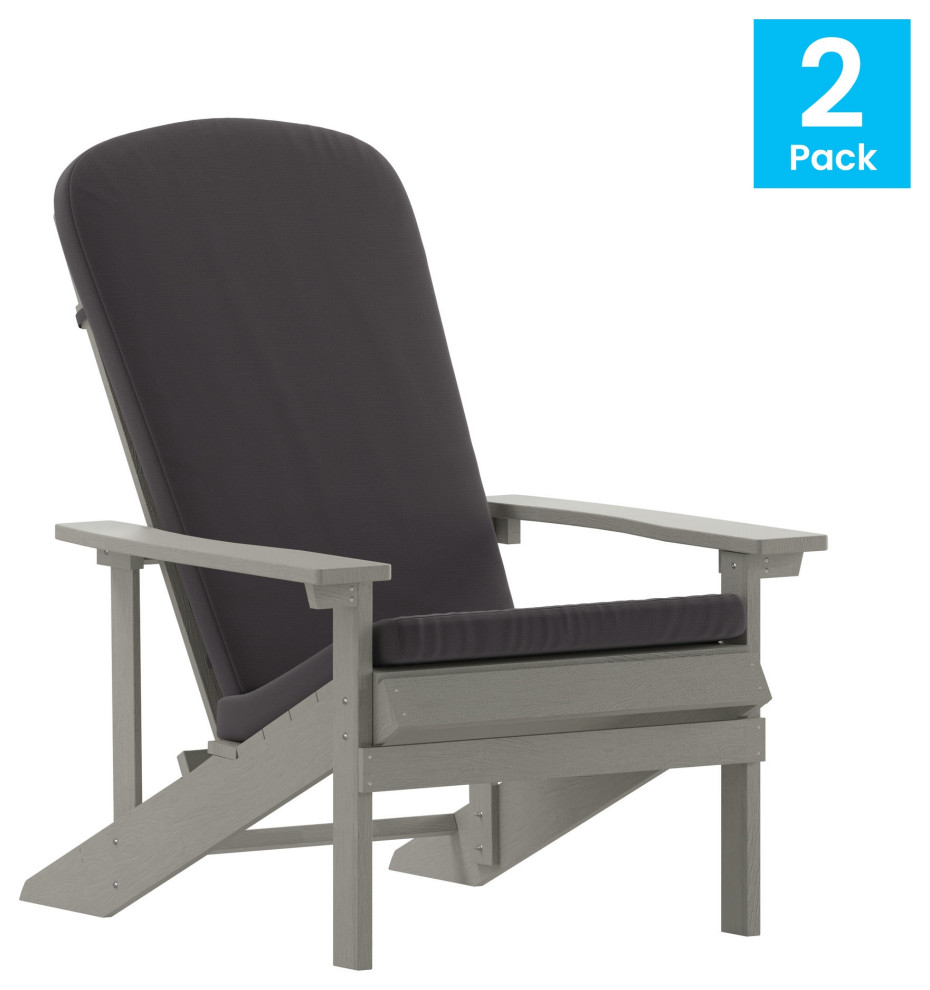 2PK Gray Chairs Gray Cushions   Transitional   Outdoor Lounge Chairs   by PARMA HOME  Houzz