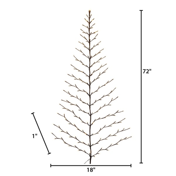 6 ft Tall Christmas Tree Wall Hanging with 180 Warm White LED Lights