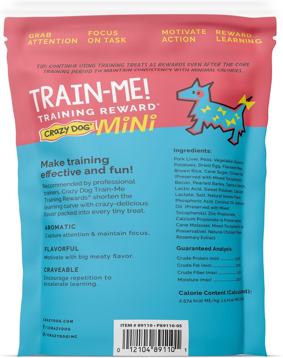 Crazy Dog Train-Me! Minis Bacon Flavor Dog Treats