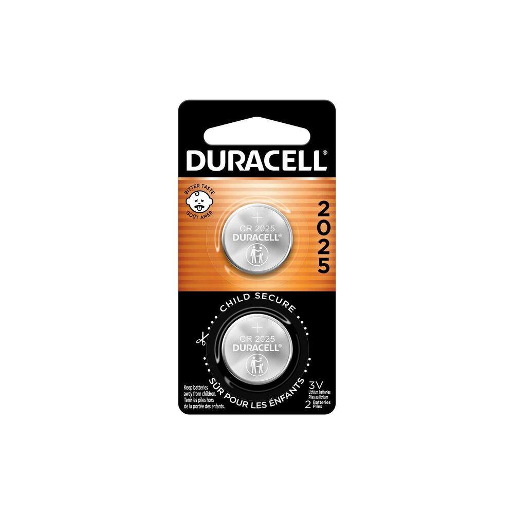 Duracell CR2025 3V Lithium Battery 2 Count Pack Bitter Coating Helps Discourage Swallowing 004133303535