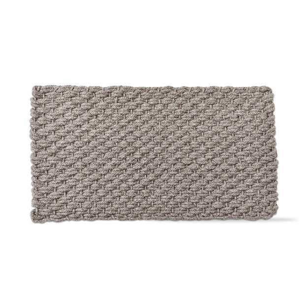 Handwoven Doormat Light Grey Solid Rectangle Indoor And Outdoor Polypropylene Door Welcome Mat Grey