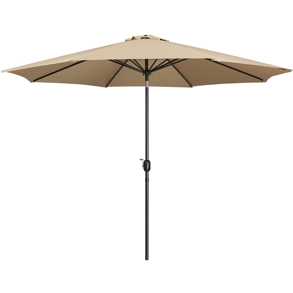 Yaheetech 11FT 8 Ribs Patio Market Umbrella W/ Push Button Tilt and Crank for Outdoor, Tan