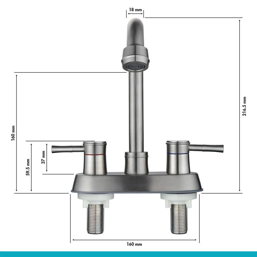 GIVING TREE 4 in Centerset 2Handle Bathroom Faucet with Copper PopUp Drain and 2 Water Supply Lines in Brushed Nickel