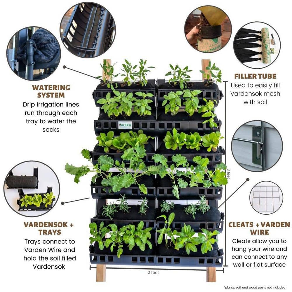 VARDEN 36 Plant Metal Outdoor Vertical Garden Rack VG-OK-829