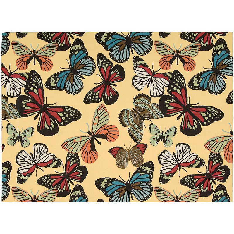 Nourison Home and Garden Butterfly Indoor Outdoor Rug