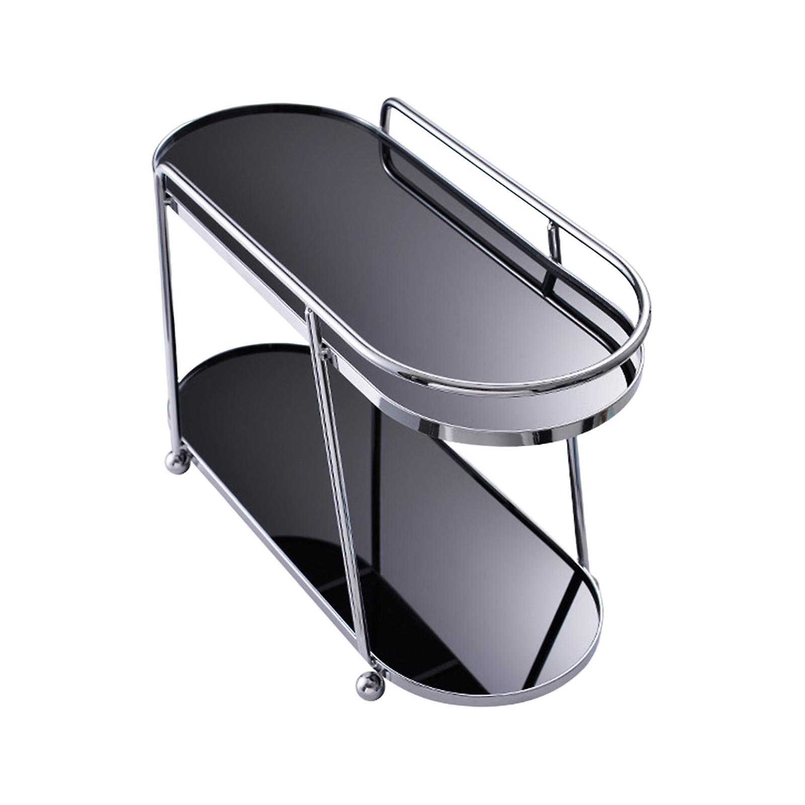 Bathroom Counter Organizer 2 Layer Kitchen Spice Rack Organizer For Bathroom Black