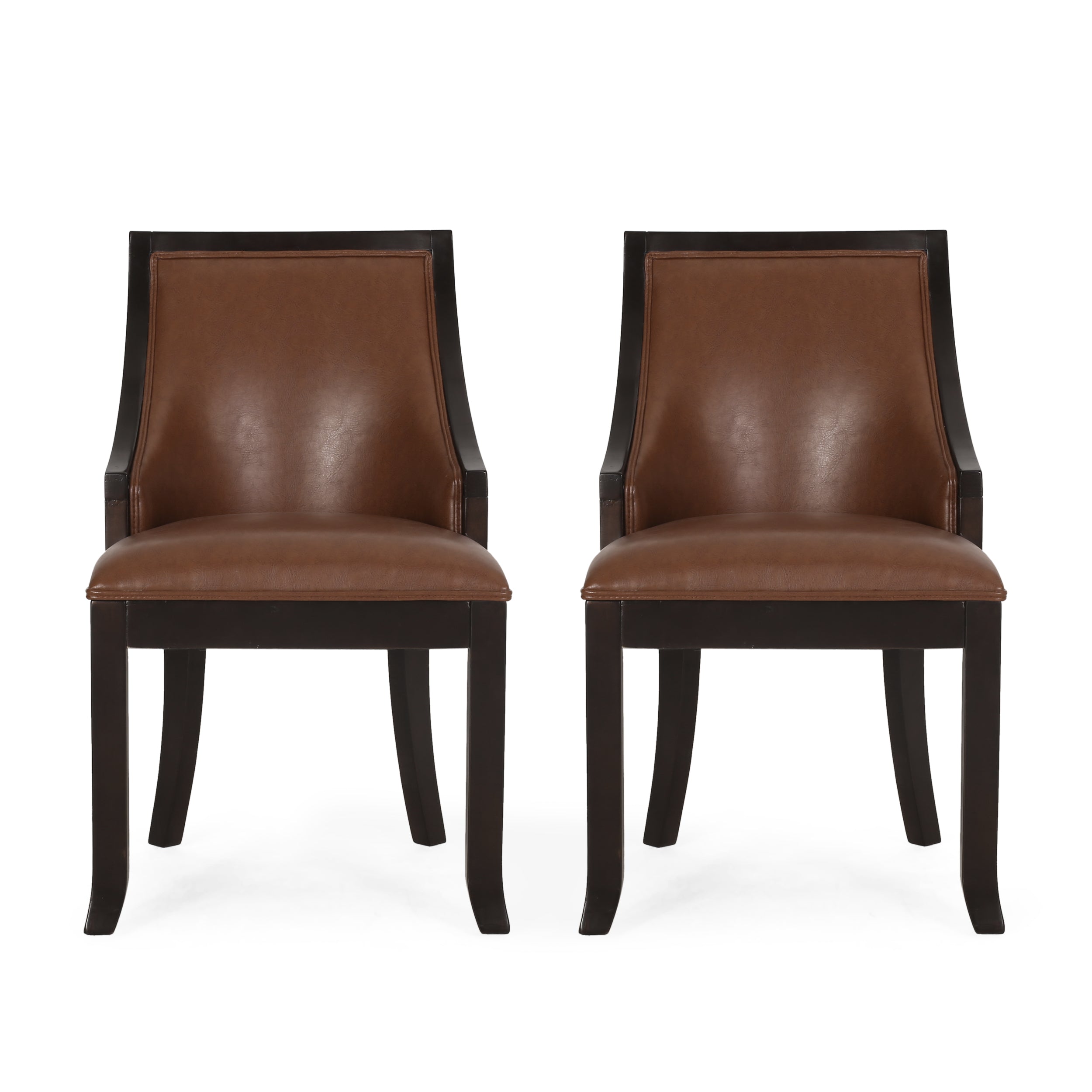 Monita Contemporary Upholstered Birch Wood Dining Chairs, Set of 2