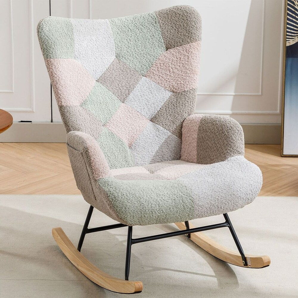 Accent Rocking Chair  Upholstered Nursery Glider Rocker