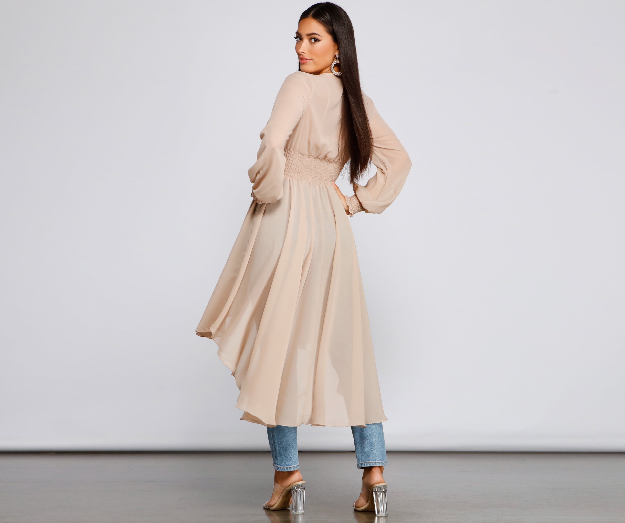 Chic Chiffon High Low Duster