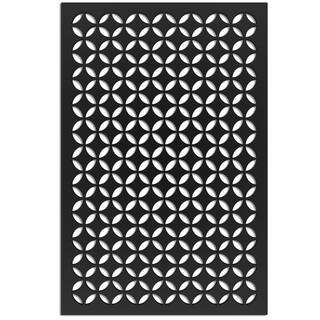 Acurio Latticeworks Moorish Circle 4 ft. x 32 in. Black Vinyl Decorative Screen Panel 4832PVCBK-MHC