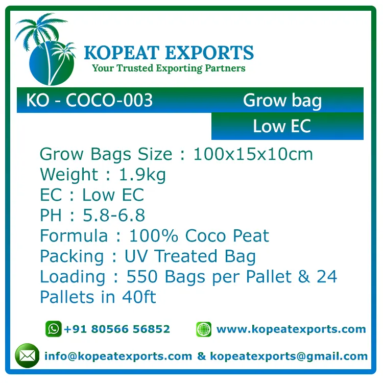 Garden Supplies Coco Coir Growbag Soil Coconut Coir Cocopeat Strawberry Plant  Growbag tomato Vegetable Growbag For Agriculture