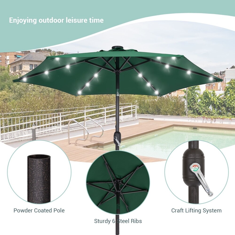 Bonosuki 7.5Ft LED Patio Market Umbrella Outdoor Table Umbrella