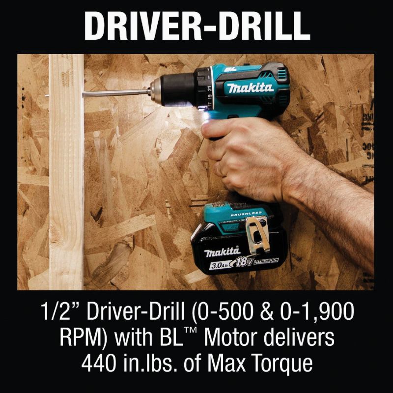 Makita 2-Tool Compact Drill Driveramp Impact Driver Cordless Tool Combo Kit