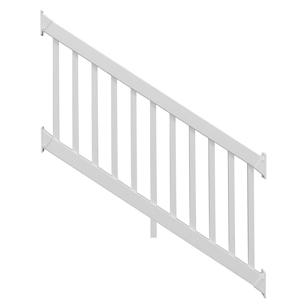 Weatherables Naples 3 ft. H x 6 ft. W White Vinyl Stair Railing Kit CWR-R36-E6S