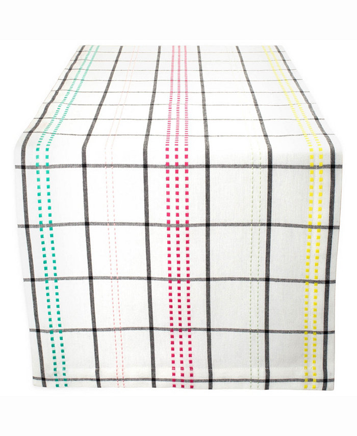 Design Imports Color Pop Plaid Table Runner 14 X 108