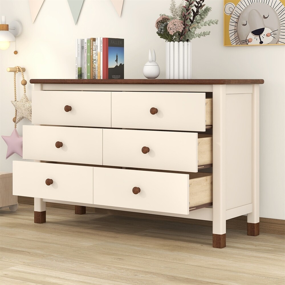 Merax Wooden Storage Dresser with 6 Drawers