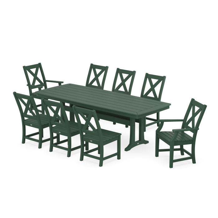 Polywood Braxton 9-Piece Dining Set with Trestle Legs PWS1488-1