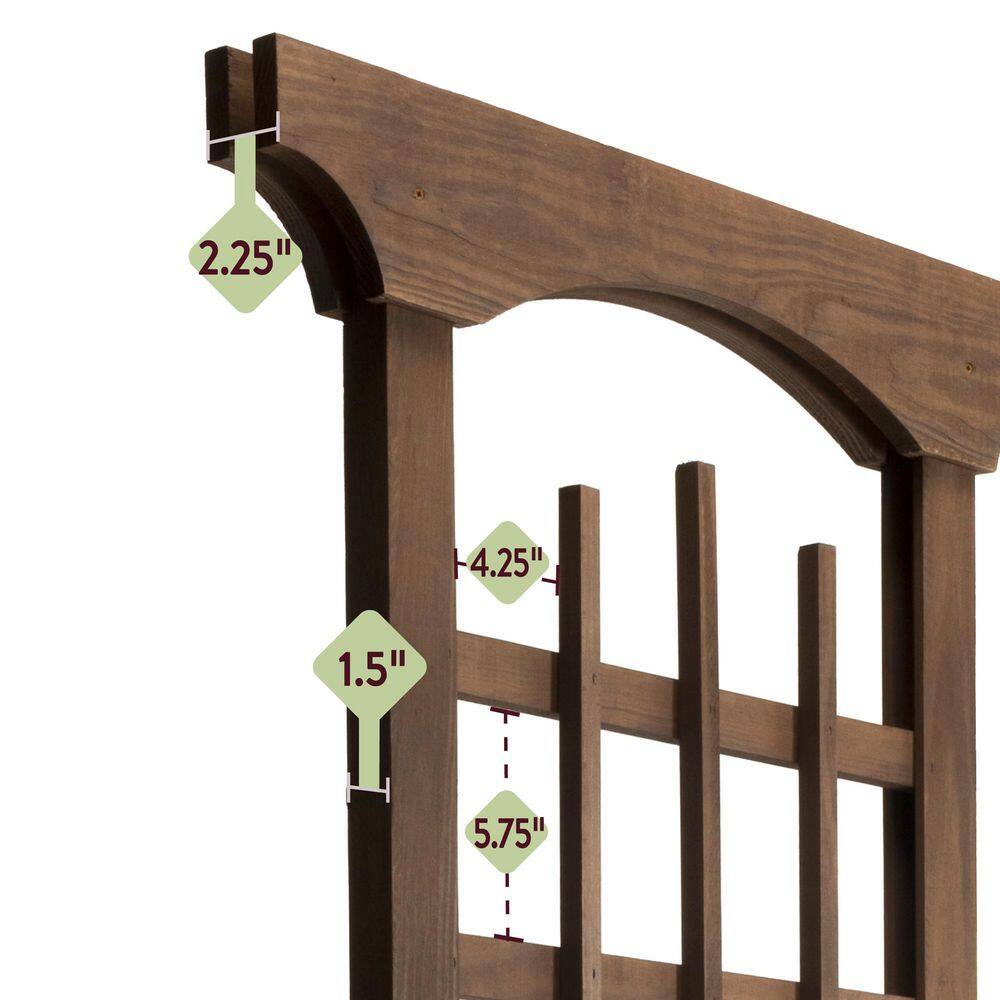 Outdoor Essentials Heirloom 72 in. Walnut‐Tone Farmhouse Trellis 490392