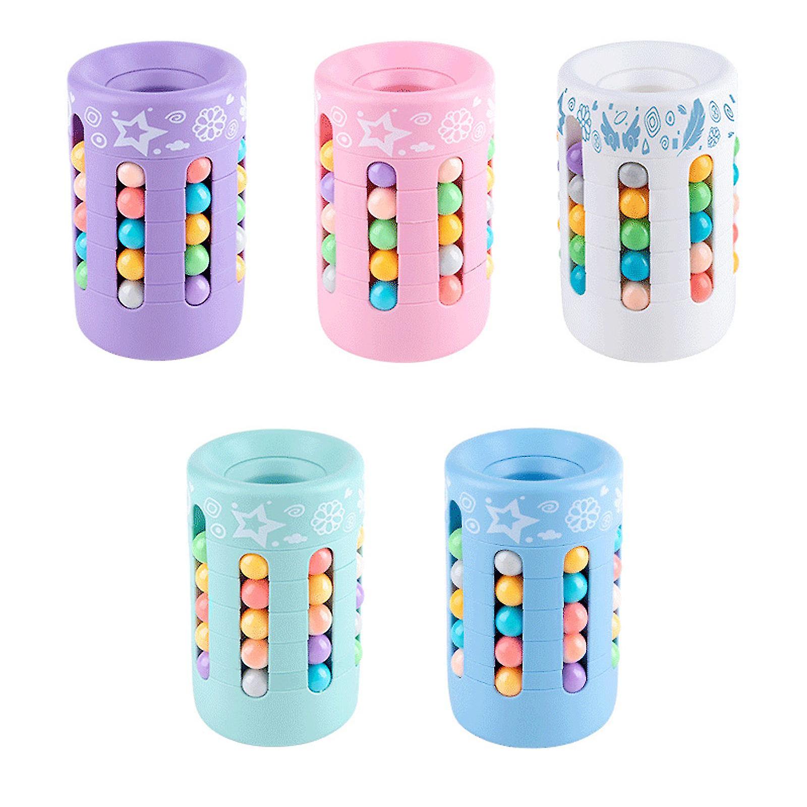 3d Stress Reilef Magical Beans Cubes Pen Holder Cylinder Puzzle， Rotating Cube Toy With Beans