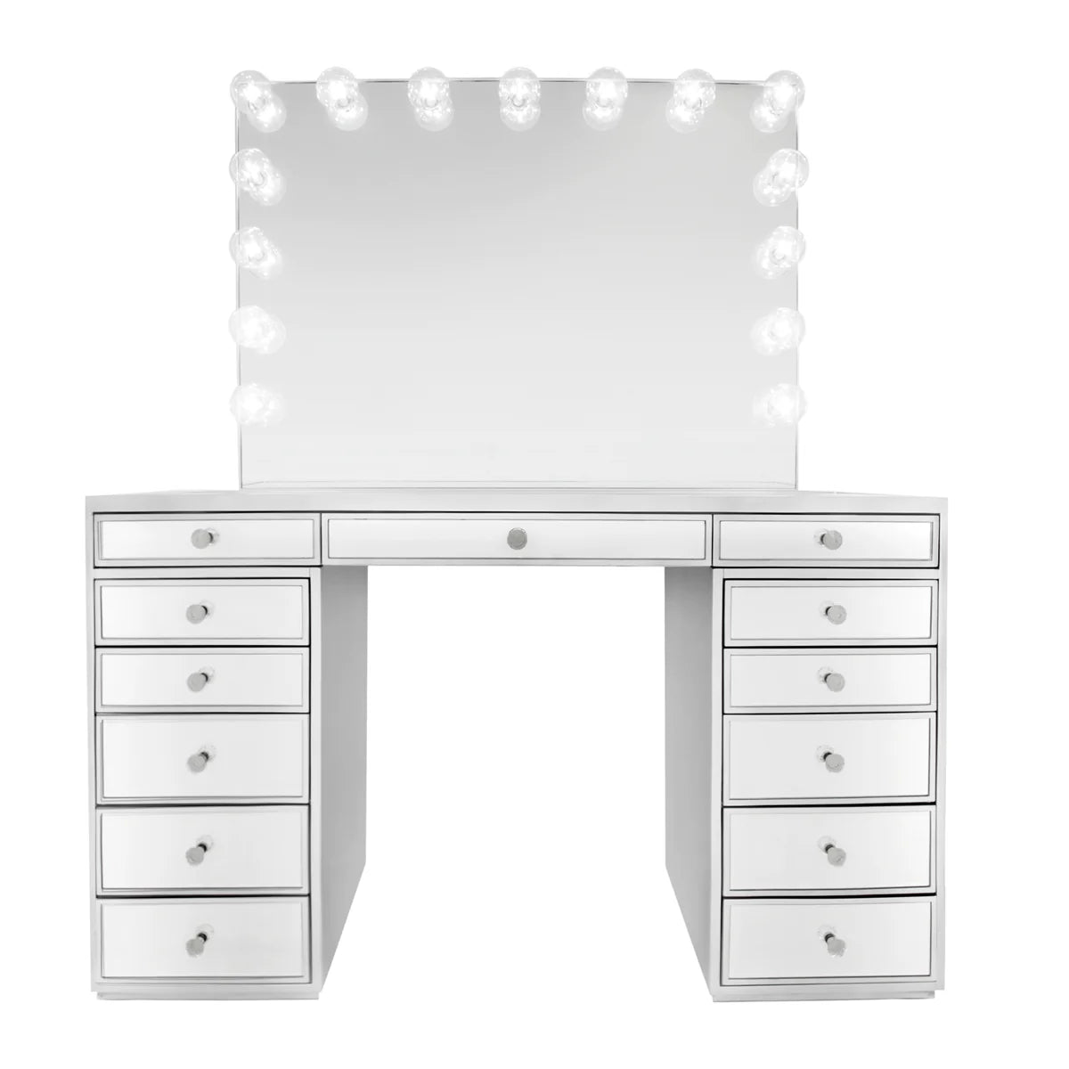 IVFT-MIRSLAY-SLV-N | SlayStation® Plus Premium Mirrored Vanity Table