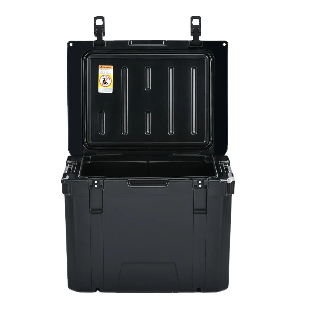 High performance rotomolded ice chest cooler box 55QT with bottle opener ruler mold on lid