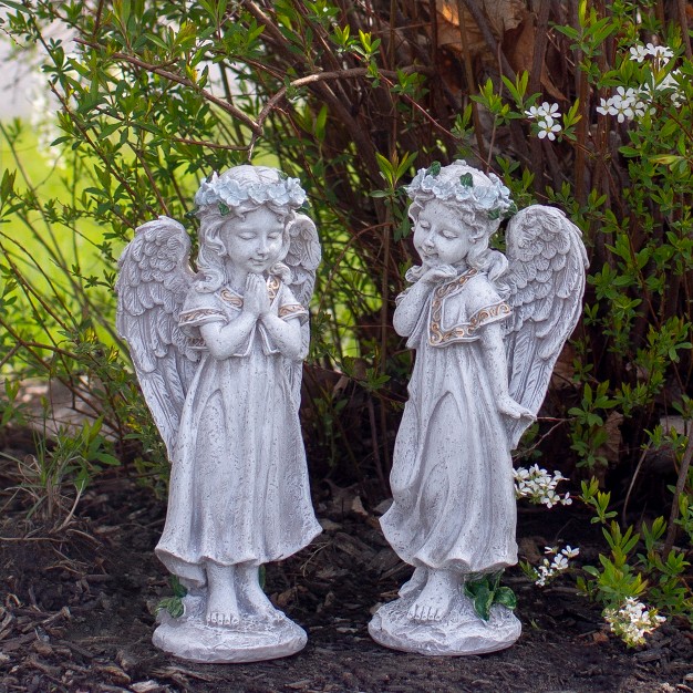 Angel Standing In Prayer Outdoor Garden Statue