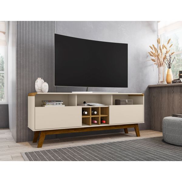 Camberly 62.99 TV Stand in Off White and Cinnamon