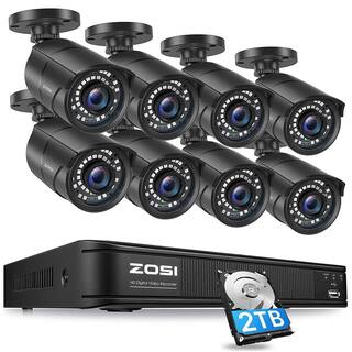 ZOSI 8-Channel 5MP-Lite 2TB DVR Security Camera System with 8 1080p Outdoor Wired Cameras Surveillance System 8VM-261B8S-20-US