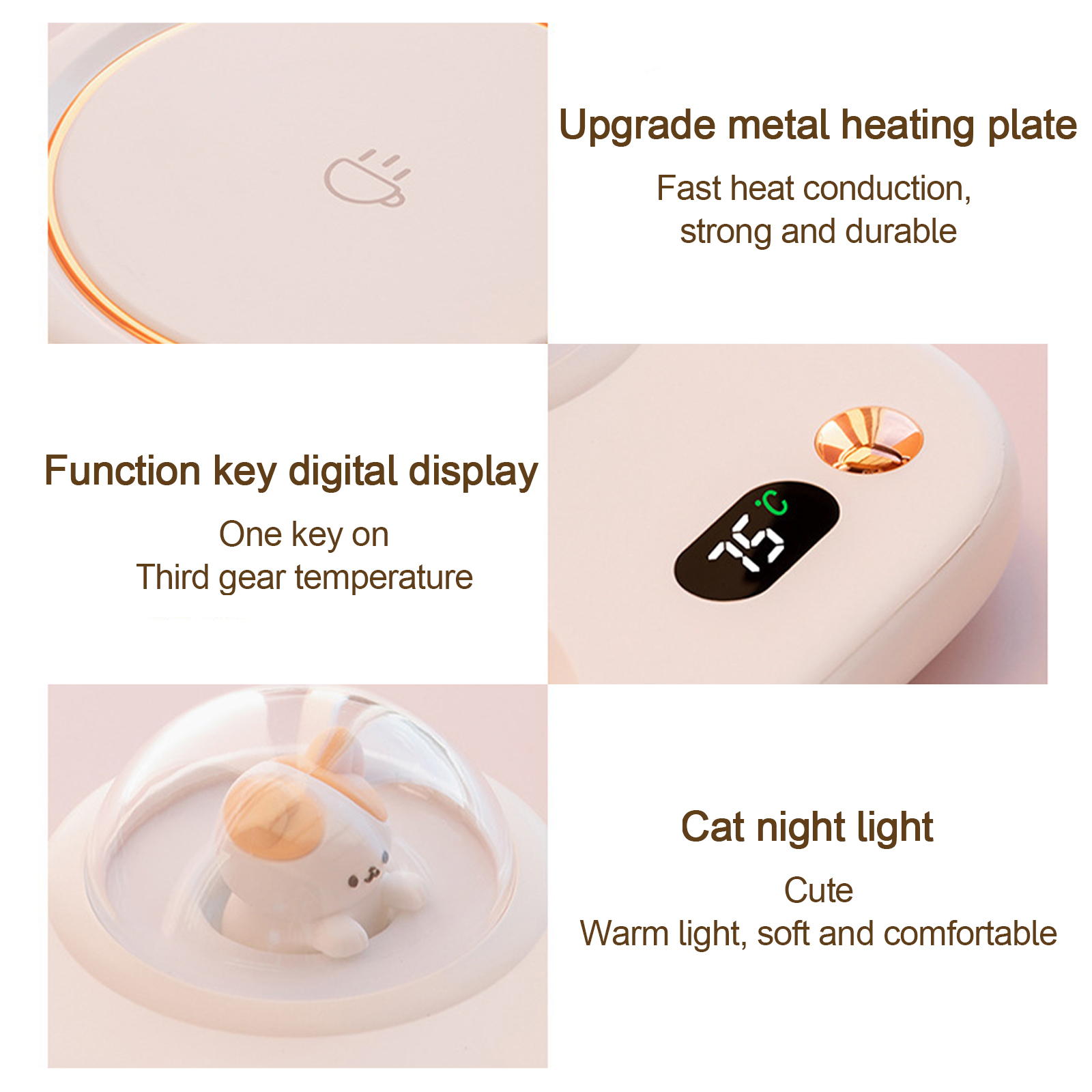 Coffee Cup Heating Pad Warm Coaster Usb With Night Light Home Constant Temperature Thermal Coaster