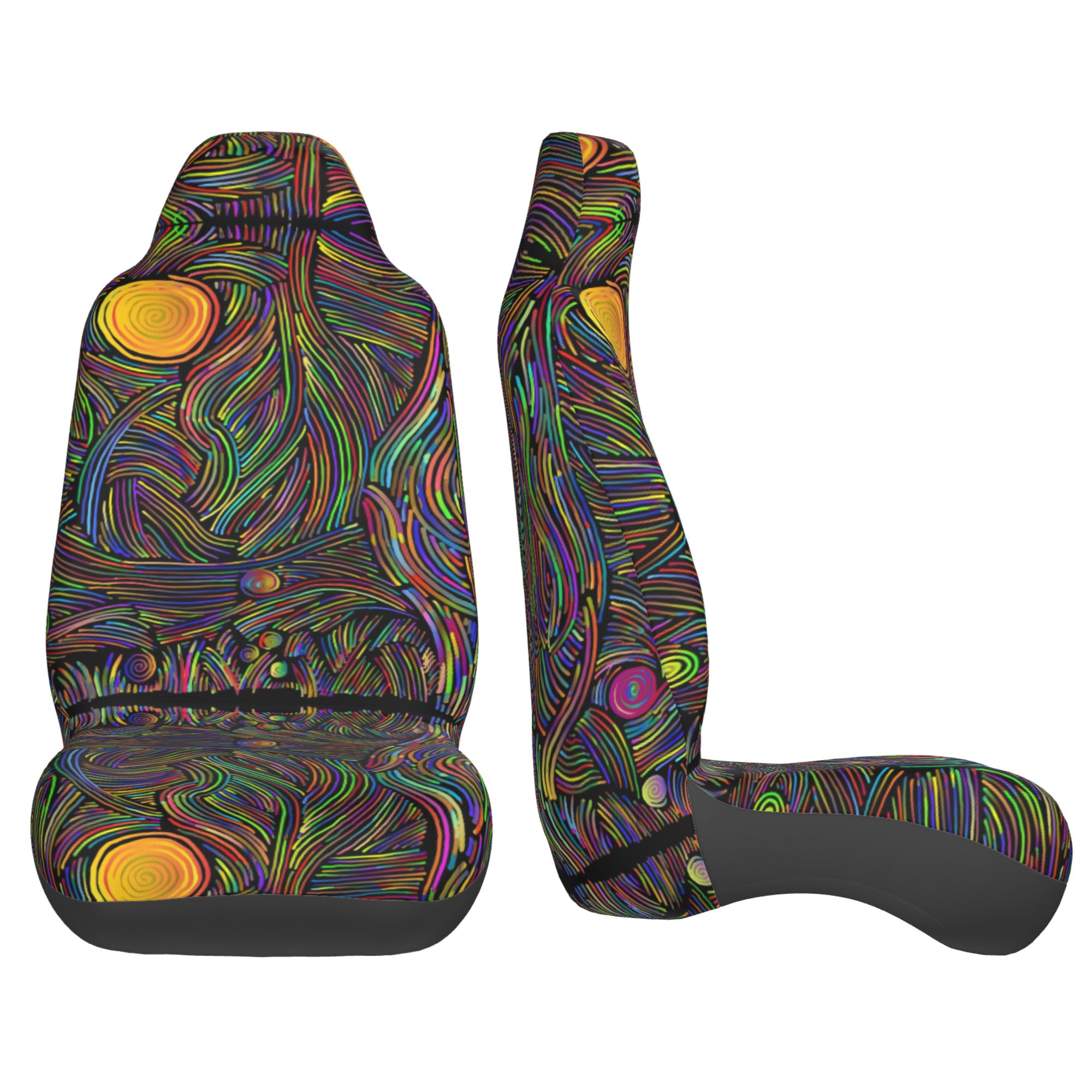 ZICANCN Car Seat Cover Abstract Psychedelic Car Front Seat Covers Protectors ， Automotive Seat Covers for Cars Trucks Suv